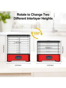 8-Tray Food Dehydrator With Digital Timer And Temperature Control, Suitable For Making Jerky/Meat/Beef/Fruit/Vegetable, Pet Treats, Herbs And Yogurt, 400W - EU F Type Plug(220-240V) - View 10