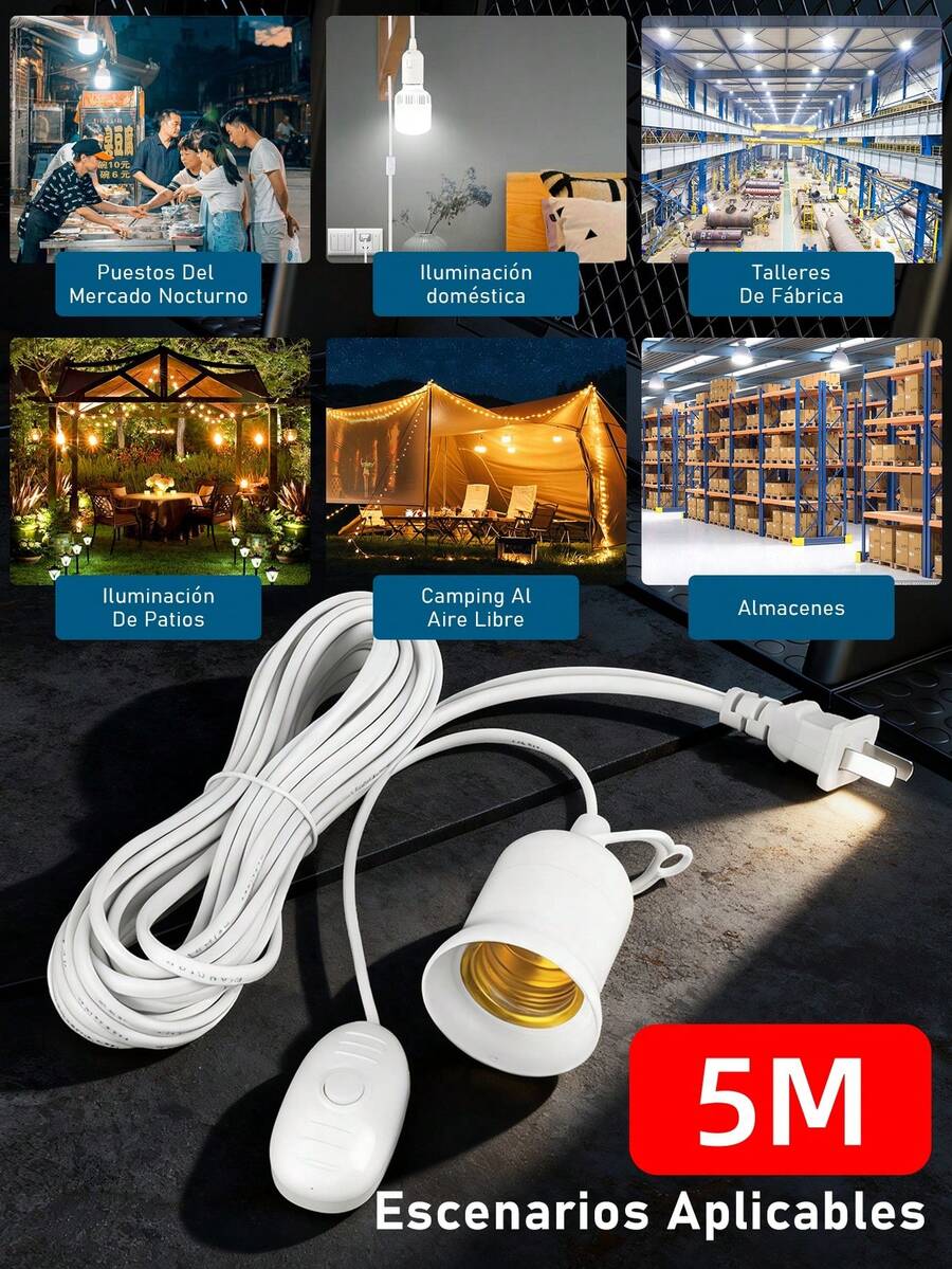 Extensión Con Socket Para Foco 3Metros(no contenido focos)