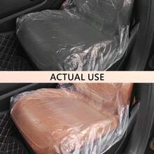 50PCS Disposable Car Seat Covers Provide Temporary Protection,Plastic Seat Covers For Cars Keep Car Interior Tidy,Universal Car Accessories &Amp; Car Seat Protector For Most Cars - trắng - Xem 7