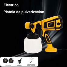 pistola pintura eletrica,pistola pintar electrica,pistola pintura bateria ,pistola pintura eletrica pulverizador 2,pulverizador tinta,pistola pintura automotiva,Pistola de Pintura de Alta Presión, Compacta para Proyectos de Bricolaje y Hogar - Amarillo - Ver 6