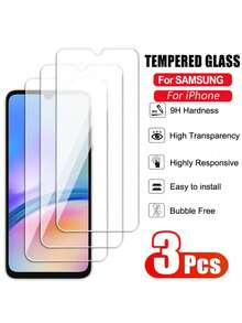 3 Packs Tempered Glass Screen Protector, Touch Sensitive, Shatterproof, Anti-Fingerprint, Anti-Bubble, Scratch-Resistant, Transparent, Suitable For Galaxy A51 A52 A52S A53 A54 A55 5G/4G, Galaxy S20 FE A12 A13 A14 A15 A16 5G Protective Film, Compatible With IPhone16 Pro Max HD Screen Protector, Mobile Phone Accessories, Protective Case Gift For Birthday, Family, Friends Phone Screen Protector - Clear - View 43