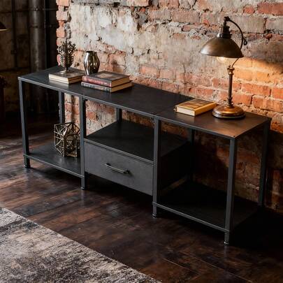 Moderno viento tv gabinete con 1 cajón no tejido adecuado para sala de estar dormitorio tv abierta muebles Tamaño 120cm30cm50cm