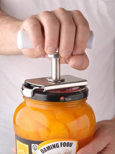 Stainless Steel Rotary Can Opener, Multi-Function Rotating Adjustable Bottle Opener, Suitable For Bottles, Cans And Jars, Suitable For The Elderly With Weak Hand Strength And Arthritis - Can Be Easily Used As A Bottle Opener, Can Opener And Can Lid Remover