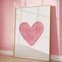 1 pieza/Set Sobre con corazones rosas Ilustración de arte de pared en acuarela, Decoración de póster del Día de San Valentín, Ilustración de amor romántico, Decoración del hogar, Póster de corazón rosa en acuarela, Decoración de pared femenina, Impresión artística para dormitorio, Sin marco - Multicolor - Ver 1