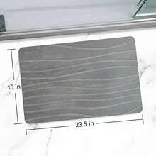 YESagoodShop - Stone Bath Mat  Diatomaceous Earth Shower Non-Slip Super Absorbent Quick Drying Bathroom Floor Easy To Clean (23.5 X 15 Slate) 1763697724240 - 灰色 - 2 件裝 - 查看 7
