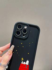 A Cartoon Anime SNOOPY Sky Eye Step Black Phone Case, Shockproof Tpu Material Phone Case Can Be Given As A Holiday Gift. It Is Suitable For Apple Phones, And The New Model Is Suitable For IPhone13/14/15/16/17Pro Max Phone Case - Nhiều màu - Xem 6