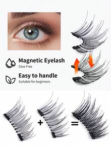 MAANGE Bộ 2/1 cặp mi giả từ tính nửa dải, không cần keo, mi giả ngắn từ tính, tạo vẻ tự nhiên, mi giả mắt mèo nửa dải tiện dụng, có thể tái sử dụng, phù hợp cho nối mi, phù hợp cho mắt mí sụp, quà tặng cho các blogger làm đẹp, mi giả, lông mi, dụng cụ trang điểm, đồ dùng cần thiết cho người mới bắt đầu, quà tặng ngày lễ - Nửa mắt chéo - Xem 4