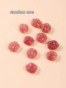 1件天然鸽血红/浅草莓石英蝴蝶/玫瑰花/狐狸/熊形吊坠，疗愈水晶，带来情感祝福和正能量，适合DIY珠宝制作、手链、项链和其他艺术饰品 - 彩色 - 查看 30