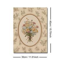 1pc Framed/Unframed Vintage Wild Flower Bouquet Folk Art Canvas Poster, Warm Retro Hooked Rug Style Botanical Floral Wall Art Print, Minimalist Farmhouse Decor, Suitable For Apartment, Living Room, Bedroom, Modern Home Decoration. - Multicolor - View 11