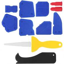 Kit de Herramientas para Lechada y Silicona, 12 Piezas para Alisar y Acabar, Ideal para Trabajar con Azulejos y Rejuntar, Color Azul - Azul - Ver 8