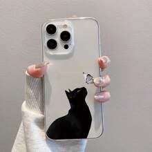 Una funda de teléfono transparente y duradera con diseño de gato y mariposa, una funda de protección creativa personalizada y elegante, a prueba de golpes y anti-caídas, hecha de TPU suave de alta calidad, que proporciona protección integral, con funciones de resistencia a impactos y caídas, adecuada para  17/17 Pro/17 Pro Max/17 Air/ 16/16 Pro/16 Pro Max/16 Plus/ 15/15 Pro Max/15 Pro/15 Plus/ 14/14 Pro/14 Plus/14 Pro Max/ 13/13 Pro/13 Pro Max/12/12 Pro/12 Pro Max/11/11 Pro/11 Pro Max/XR/X/XS/XS Max. Es el regalo de cumpleaños perfecto para novias, novios, esposos, esposas, amigos o para uno mismo, innovador y a la moda, adecuado tanto para hombres como para mujeres.El regalo ideal para una fiesta. - Transparente 1852 - Ver 13