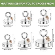 1 nam châm dụng cụ câu cá siêu mạnh, nam châm tròn chịu lực cao, nam châm neodymium cỡ lớn dùng để gỡ thẻ, lực hút mạnh, công suất cao, thích hợp cho việc thu hồi đồ vật ở hồ, sông, bãi biển và sân vườn. - Bạc - Xem 8