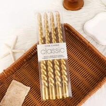 A Box Of 4 Morandi Gradient Colored Threaded 10 Inch Long Candles, Suitable For Home Use, Romantic Weddings, Decoration, And Candlelight Dinners Gifts Birthday Graduation - Multicolor - View 27