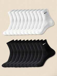 6 paires de chaussettes de sport décontractées, minimalistes et confortables, respirantes, convenant pour un port quotidien, résistantes aux odeurs et absorbant l'humidité, convenant pour l'automne/l'hiver, cadeau de Noël unisexe, minimalistes et confortables, design avec détails de maille, absorbant l'humidité, douces et lisses (6/5/3/1 paires) - Multicolore - Voir 9