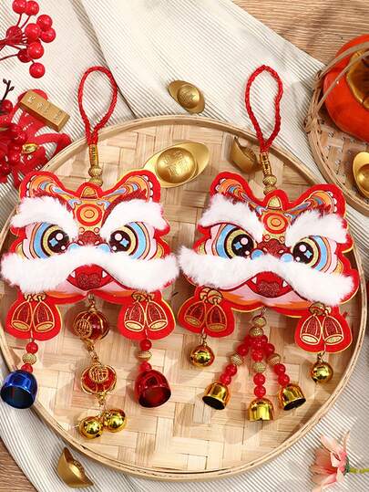 1/2pcs Chinese New Year Decorations: Red Hanging Ornaments, Lucky Fu Pendants For Home, Office, Car, Trees & Spring Festival