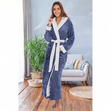 Womens Robe, Long Plush Bathrobe With Hood, Hooded Robes For Women Plus Size Bath Robe,31371258 - Baby Blue - View 2