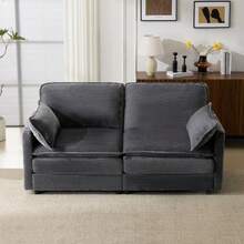 Modern minimalistisk 2-Sitzer-Soffa, bekväm och geräumig, geeignet für Wohn-/Schlafzimmer - Grå - Visa 4