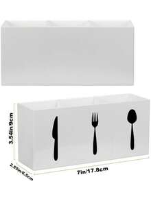 3-Compartment Acrylic Cutlery Organizer Tray, Tabletop Silverware Holder Rack For Kitchen Cabinet, Dining Room - Multicolor - View 2