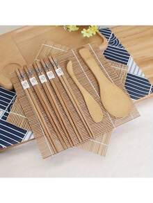 9件套DIY寿司制作套装 米饭模具 厨房寿司制作工具套装 寿司模具 烹饪工具套装 - 摩卡棕 - 查看 5