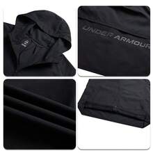 Under Armour 男裝 運動服 健身訓練服 UA Launch Hooded Jacket 春秋款 舒適柔軟休閒服上衣外套連帽外套/修身型，喜歡寬鬆建議拍大一號 - 黑色 - 查看 6