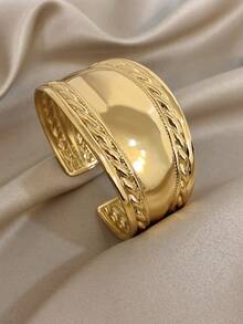 1 Pc Vintage Chunky Cuff Bracelets For Women Stylish Stainless Steel Bracelet Daily Party Jewelry Christmas Gifts - D997557B-001 - View 3