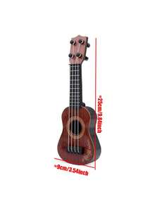 1pc Mini 4-String Guitar Decor For Office Desk & Home, Playable Musical Toy