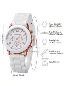 10pcs Minimalist Casual Women's Quartz Watches, A Colorful Dopamine-Inspired Watch Set For Women, Featuring Black/White/Pink/Red/Blue And Other Colored Straps Paired With Matching Dials, Perfectly Showcasing A Sweet And Cool Dopamine-Style Vibrant Feel. - Multicolor - View 8