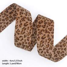Cinta de terciopelo con estampado de leopardo, cinta de satén con estampado de leopardo de una sola cara, accesorios para el cabello hechos a mano con diadema de moño, suministros de ropa, envoltura de regalos, decoración de fiestas, manualidades y coronas de DIY