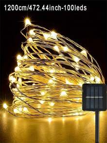 1pc 50/100LED Solar Christmas String Lights, 8 Modes Decoration Lights, Holiday Scene Decoration, Ambient Lights, Holiday Party Supplies For Party, Garden, Patio, Home, Wedding Holiday Decoration Lighting