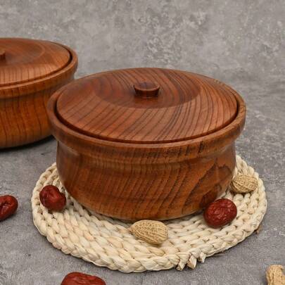 Cuenco de madera de azufaifo hecho a mano, cuenlo para fideos instantáneos, cuenlo para arroz frito, plato de fruta, rollitos de primavera, snacks, fruta seca, cuenlo para postres, cuenlo para ensalada con anillo de cintura ajustable