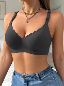 两件套哺乳文胸套装，舒适简约设计，前扣可拆卸，适合哺乳期和孕期穿着。 - 彩色 - 查看 3