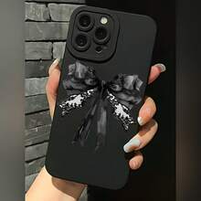 2026 nueva funda de teléfono mate, funda de teléfono con estampado de lazo negro y blanco para  17 14 Pro Max  17 13 Pro  17 12 Pro  17 11  Galaxy S23 S22 S21 S20 funda protectora para teléfono regalo de pareja para novio novia regalo de vacaciones - Negro - Ver 1