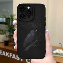 2026 nueva funda de teléfono mate, funda de teléfono diseño de cuervo y F Caw F para iPhone 17 15 14 13 12 Pro Max y  Galaxy S24 S23 S22 S21 Plus protector de teléfono funda de pareja regalo para novio novia regalo de vacaciones - Blanco antiguo - Ver 5