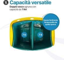 - Secchio per mocio in plastica doppia vasca - Mocio 7 litri con strizzatore - 2 vasche per acqua pulita sporca - Secchio per mocio professionale fatto in casa - Verde - Visualizzare 4