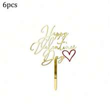 1 cái/3 cái/6 cái Đầu bánh cưới bằng Acrylic ngày lễ tình nhân dùng để trang trí bánh sinh nhật, tiệc ngày lễ tình nhân - Nhiều màu - Xem 21