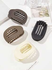 法式扁平椭圆发夹、豹纹发夹、多功能发夹、扁平鳄鱼皮发夹、弧形树脂发夹、发饰 - 彩色 - 查看 9