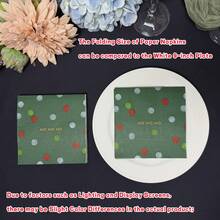 20 piezas Servilletas de papel navideñas, tamaño plegado de 5 pulgadas, impresas con HOHOHO, servilletas de cóctel de 3 capas, servilletas de papel desechables decorativas de Papá Noel de colores para postre, servilletas para bebidas para fiestas, bodas, cumpleaños y decoración de fiestas navideñas