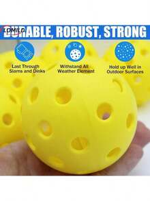 6pcs USAPA Approved Outdoor Pickleball Balls, High Elasticity Durable Balls With 40 Holes, Suitable For Various Pickleball Paddles, Comes With Mesh Carry Bag