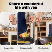 Skimmer Ladle 15.4inches Spatula For Wok 304 Stainless Steel Wok Spatula Wooden Handle - Walnut-spatula - View 5