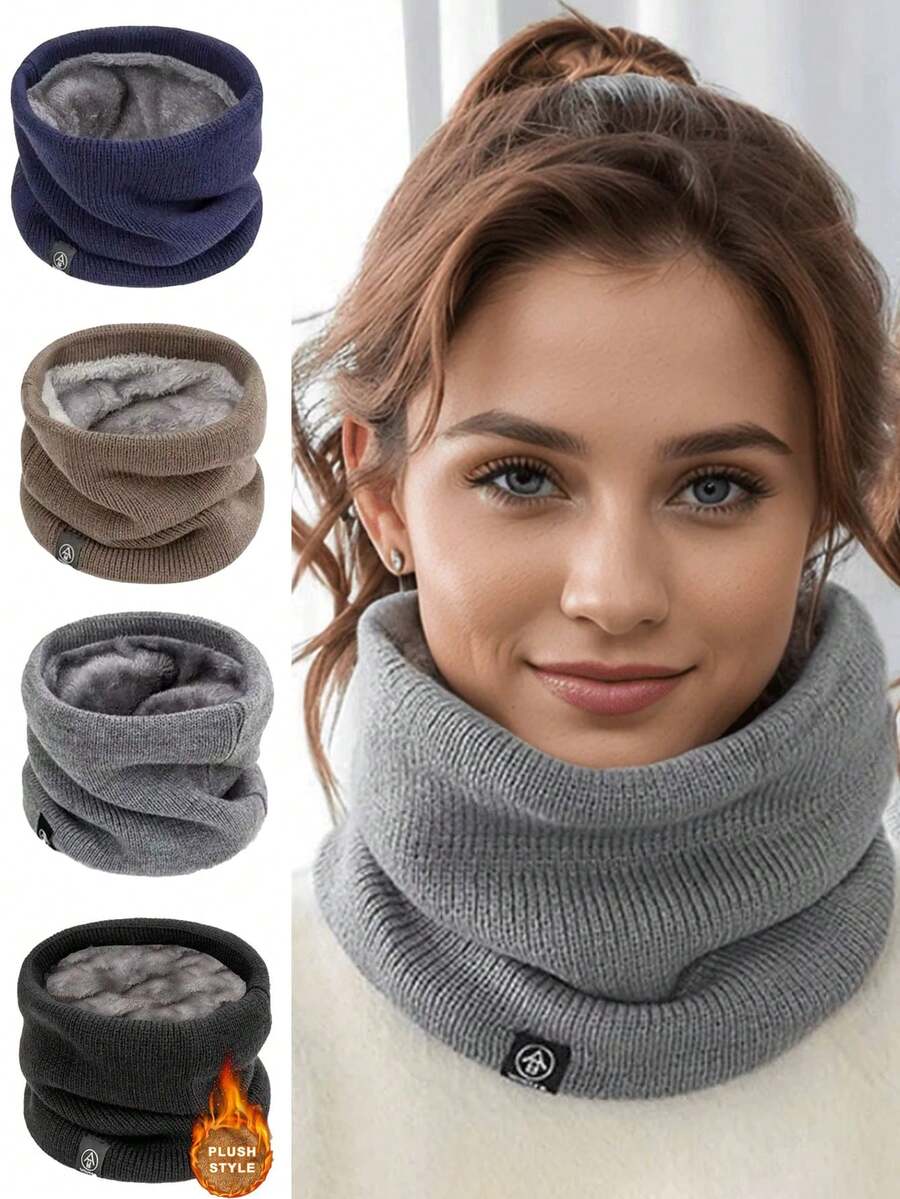 1 chiếc khăn quàng cổ/khẩu trang dệt kim, khăn choàng chống gió bằng vải cotton lông cừu, thích hợp cho nam và nữ khi trượt tuyết ngoài trời, màu ngẫu nhiên (đen, xám, xanh dương) - Nhiều màu - Xem 1