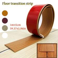 1pc 5cm/1.96in Peel And Stick Floor Transition Strips, Self-Adhesive Wood Grain Flooring Edge Trim, Easy To Cut Edge Sealing Tape - Ideal For Seamless Indoor Wall And Subfloor Decor, Gap Coverage, For Home And Construction Projects, Multi-Purpose Wood Grain Surface - Multicolor - View 2