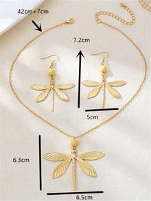 2件/3件套首饰套装，欧美风格女士可调节手镯、手链和戒指套装，蜻蜓项链耳环，蛇形设计个性化手链配饰