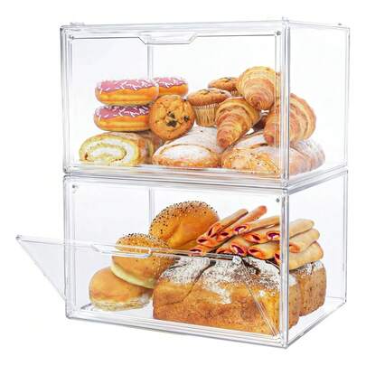 Vitrina transparente de acrílico hermética y apilable para figuras, muñecas, coleccionables y libros.