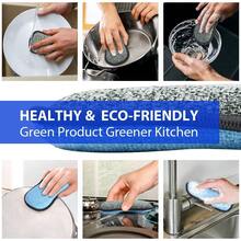 3/6 Pack Multi-Purpose Scrub Sponges For Kitchen  Non-Scratch Microfiber Sponge Along With Heavy Duty Scouring Power - Effortless Cleaning Of Dishes, Pots And Pans - 淺藍色 - 查看 8