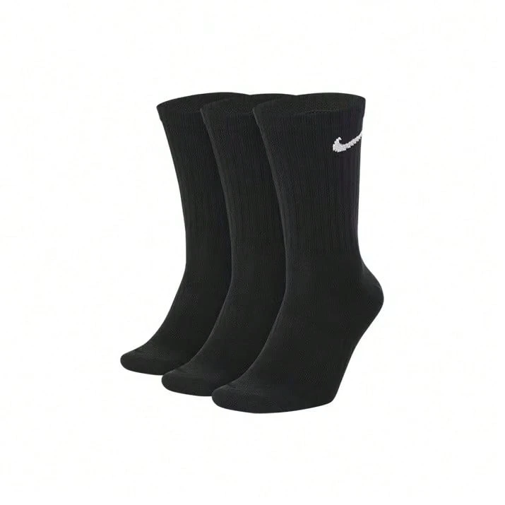 Nike Logo 运动高帮袜，训练健身中筒袜，男女通用，白色，多双装