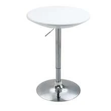 HOMCOM Modern Dining Table, Height Adjustable, Metal With White ABS Coating, Ø61 X 76-97 For Kitchen And Living Room - 1 - View 9
