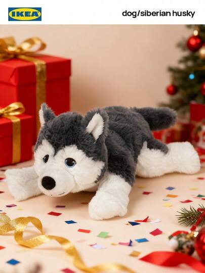 IKEA El adorable y supersuave peluche de husky siberiano LIVLIG es un juguete que acompañará a los niños durante su crecimiento. Mide 26 cm de largo y es un regalo perfecto para Navidad o cumpleaños. Disponible en color negro.