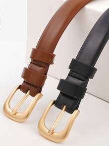 1pc Of High-Quality PU Material Casual And Fashionable Multi-Functional Belt. Suitable For Daily Leisure, Business Occasions, Dining, Dating. Can Be Paired With Jeans And Casual Pants. Applicable In Winter, Early Winter, Deep Winter, Christmas, Thanksgiving. The Best Choice As A Gift For These Occasions. - Nhiều màu - Xem 2