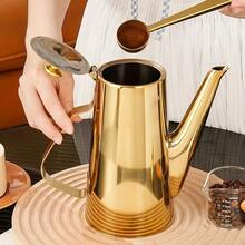1pc European And British Style New Thickened Stainless Steel Cold Water Pitcher, Golden Tea And Coffee Kettle For Iced Tea, Elegant Pitcher Design, Stylish Drink Dispenser, Highquality Kettle, Drinkware, Cold Beverage Dispenser, Tea Lovers - Multicolor - View 8