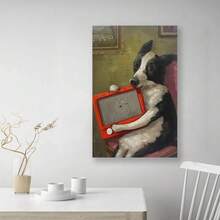 Framed Alison Friend-Douglas Made A Portrait Of His Best Friend Paul-PetPainting Artworks Canvas Poster Room Aesthetic Wall Art Prints Home Modern Decor For Fall Decor, Room Decoration, Wall Decor For Bedrooms, Living Rooms, Hallways, For Bedroom, Bathroom, Office, Perfect Gift ,For Bathroom,Home Decor, Office Wall Art,Bathroom Decor, Perfect For Room Decor - Đóng khung - Xem 4